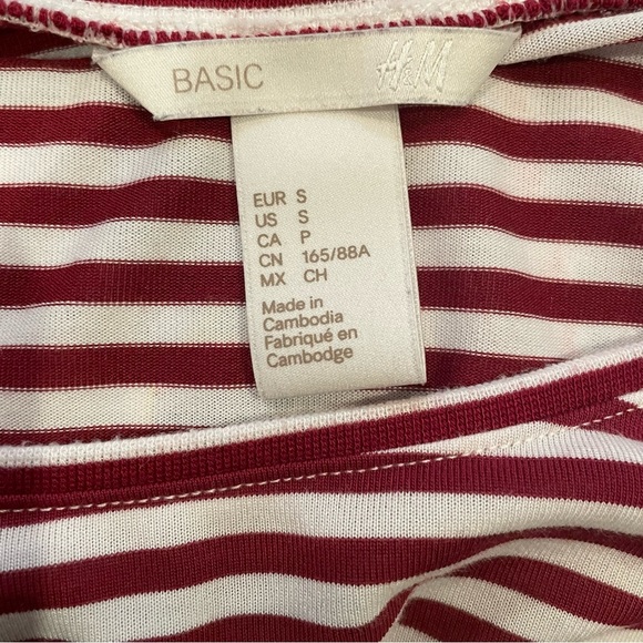 H&M long sleeve red and white striped shirt - Picture 7 of 8